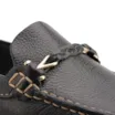 Mocassim Preto Couro Antique Tira Trançada Pespontos - imagem 7
