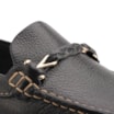 Mocassim Preto Couro Antique Tira Trançada Pespontos - imagem 7