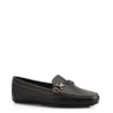 Mocassim Preto Couro Antique Tira Trançada Pespontos - imagem 1