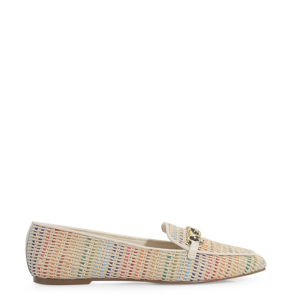 Mocassim Ráfia Colorida/Alt Off White - imagem 3