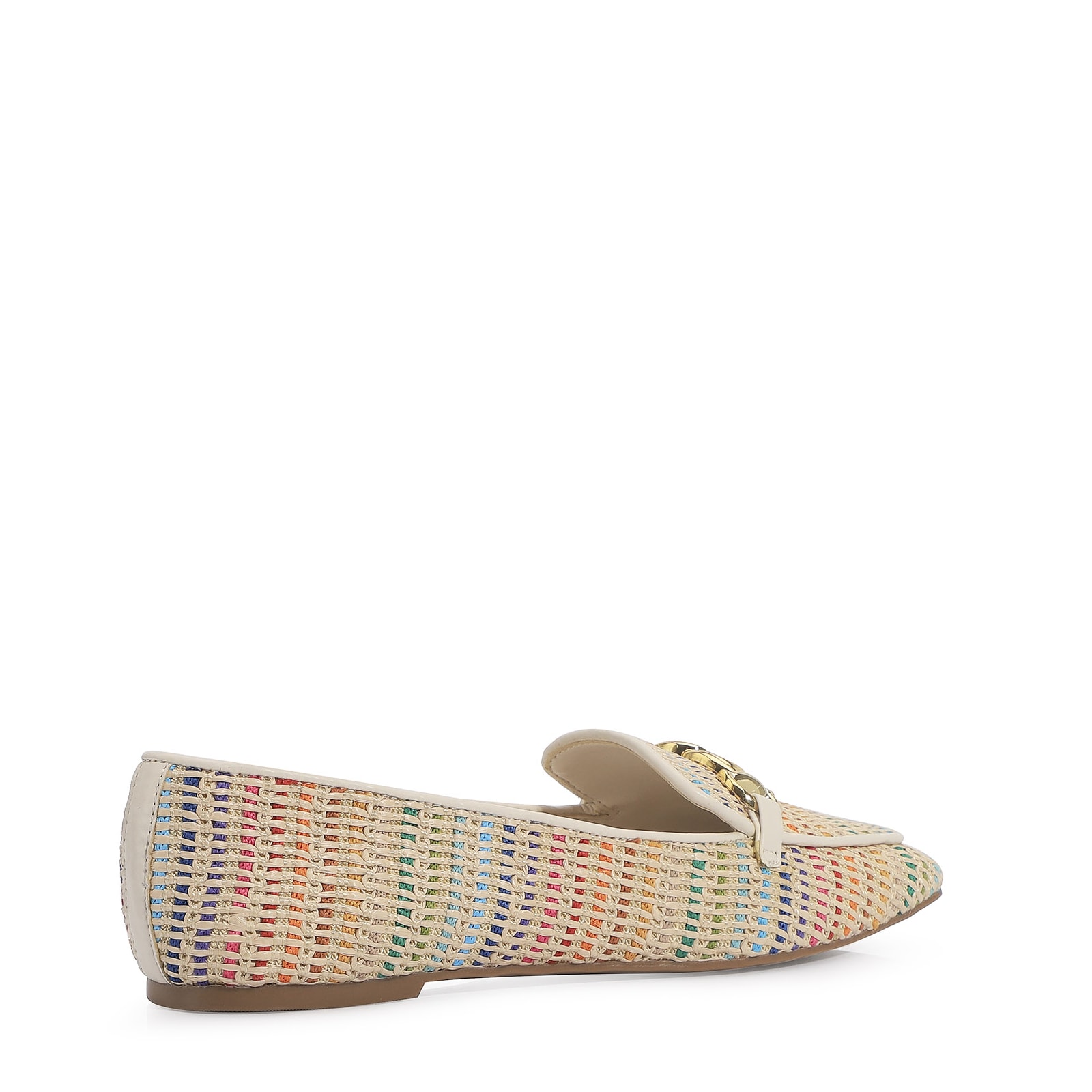 Mocassim Ráfia Colorida/Alt Off White