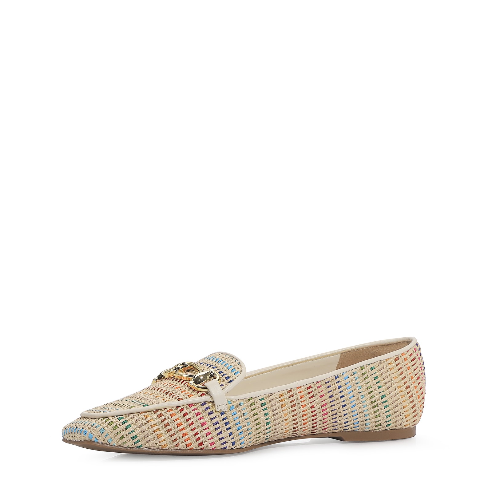 Mocassim Ráfia Colorida/Alt Off White