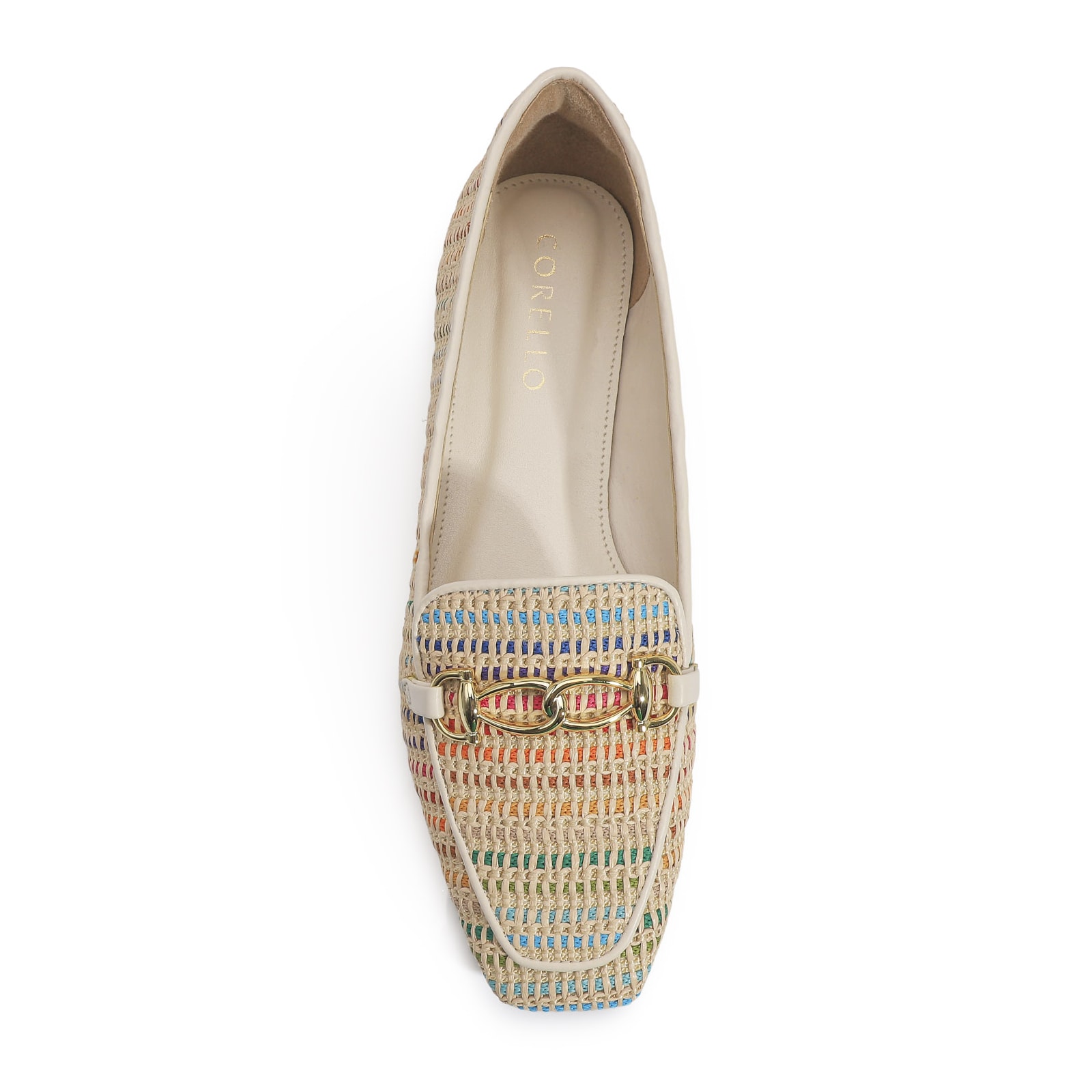 Mocassim Ráfia Colorida/Alt Off White
