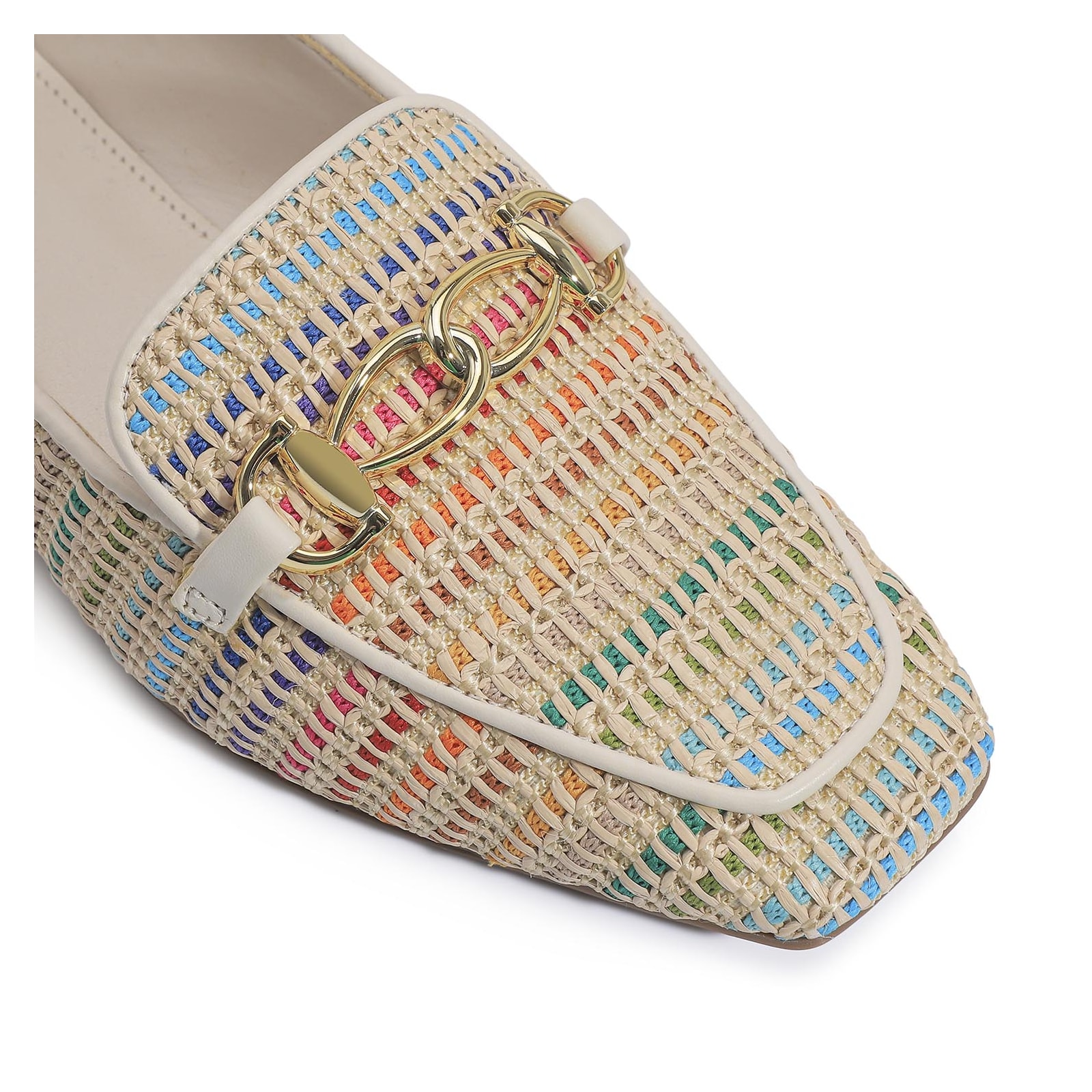 Mocassim Ráfia Colorida/Alt Off White