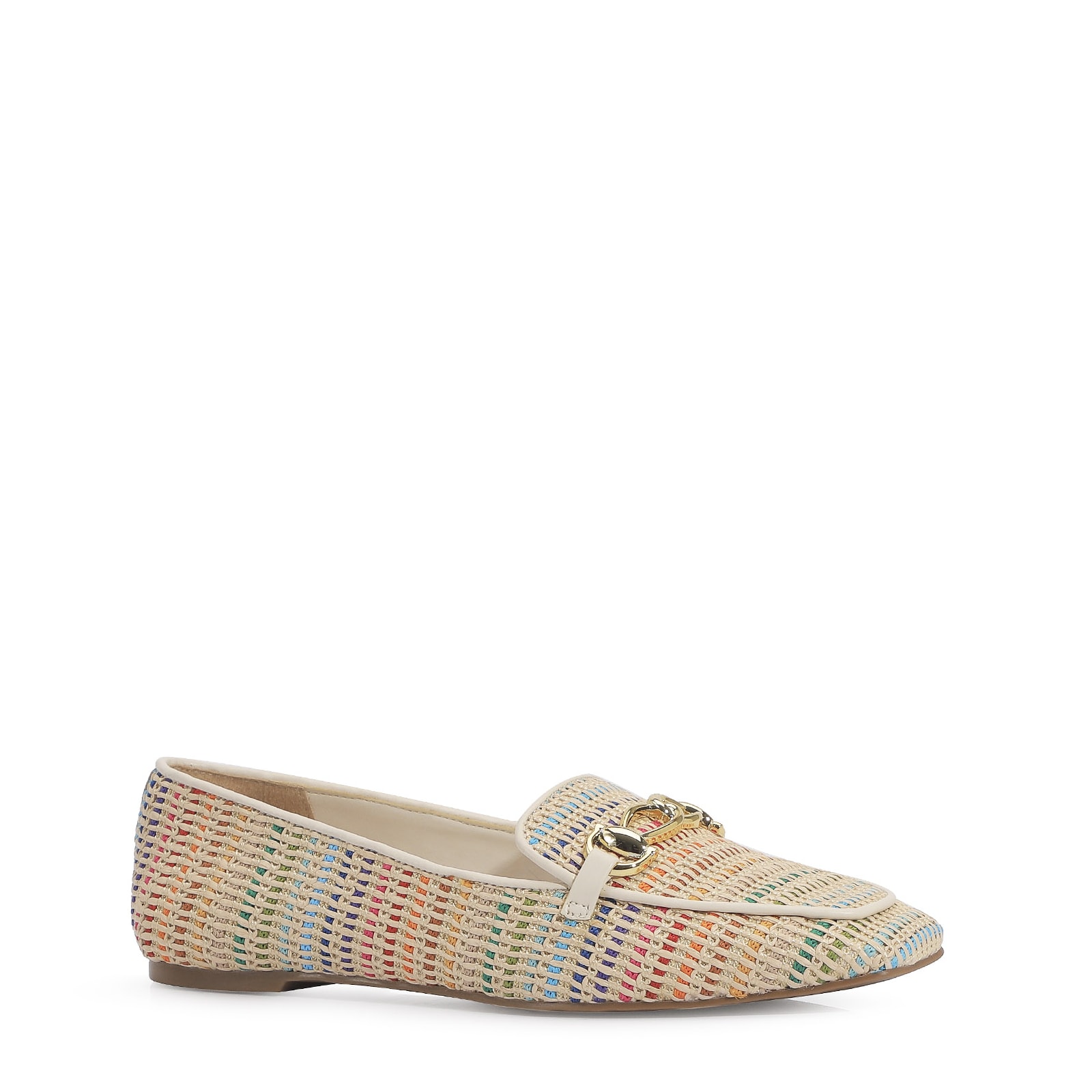 Mocassim Ráfia Colorida/Alt Off White