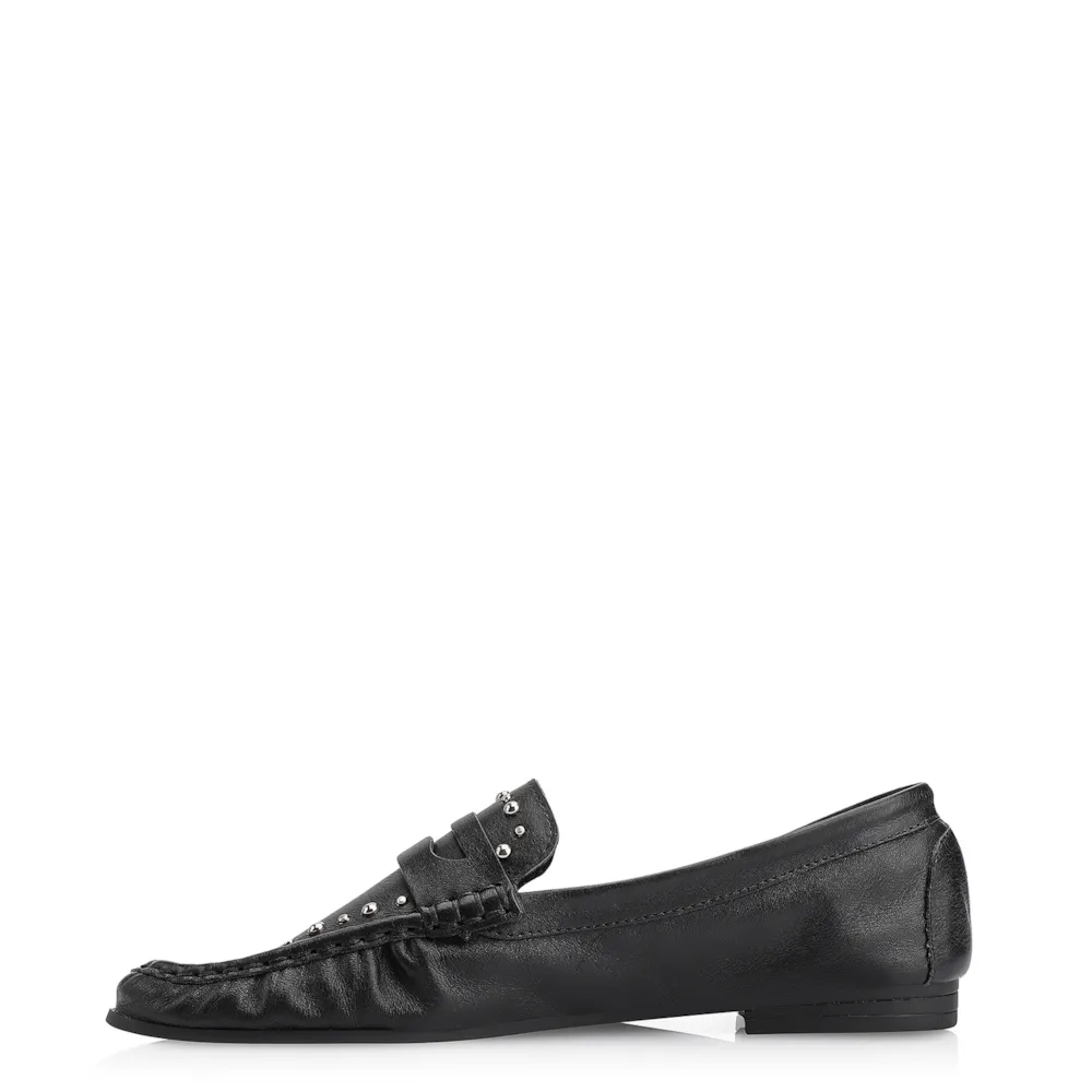 Mocassim Rebites Couro Preto - imagem 4