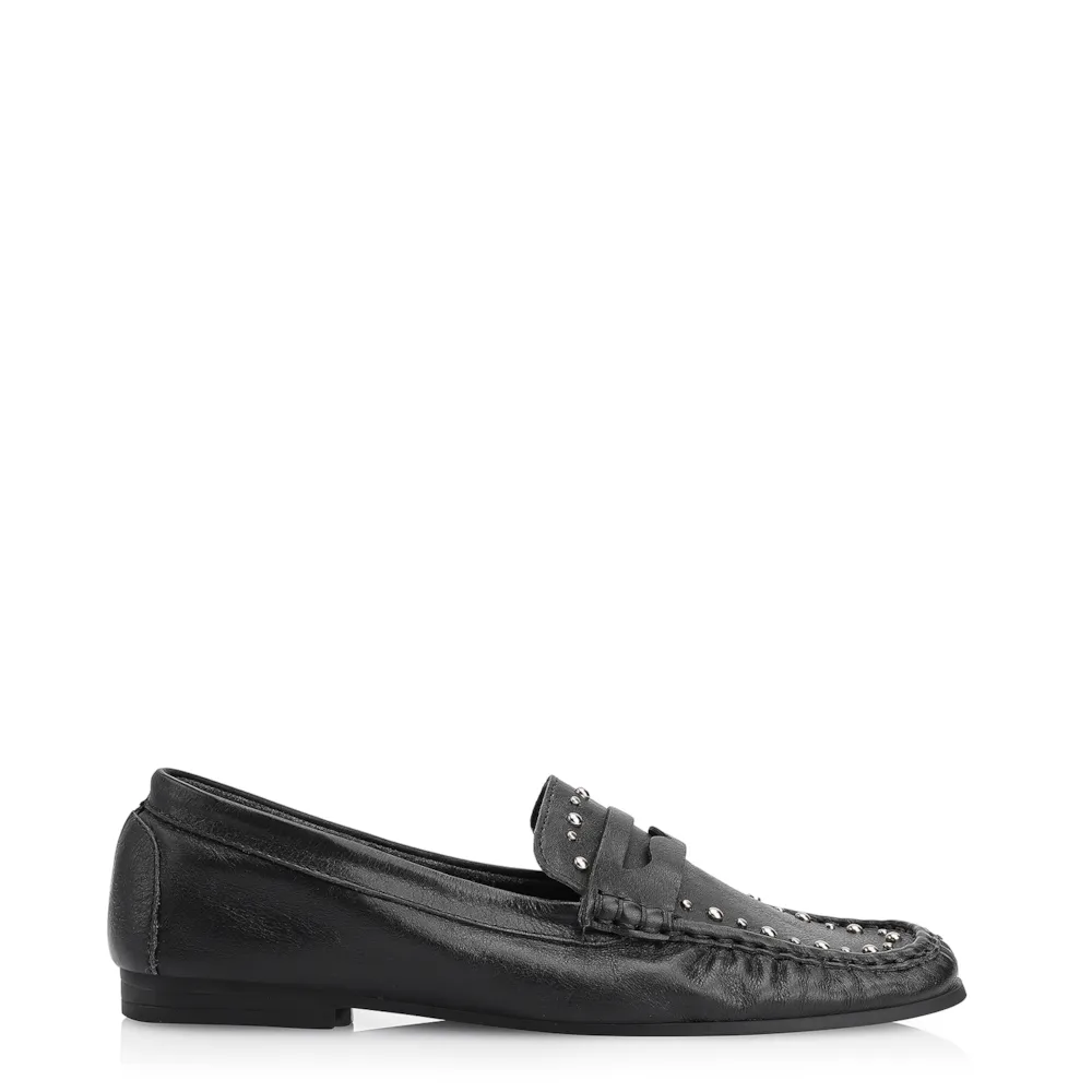 Mocassim Rebites Couro Preto - imagem 2