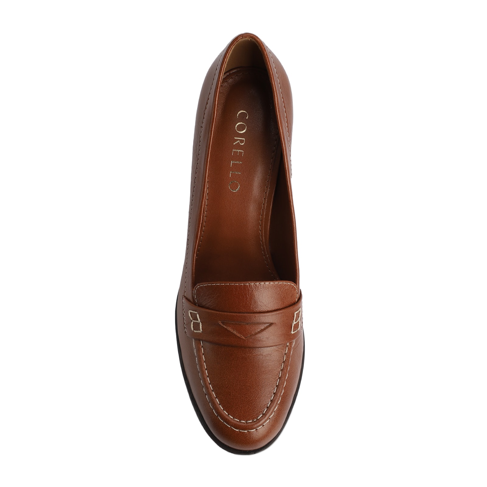 Mocassim Salto Couro Marrom