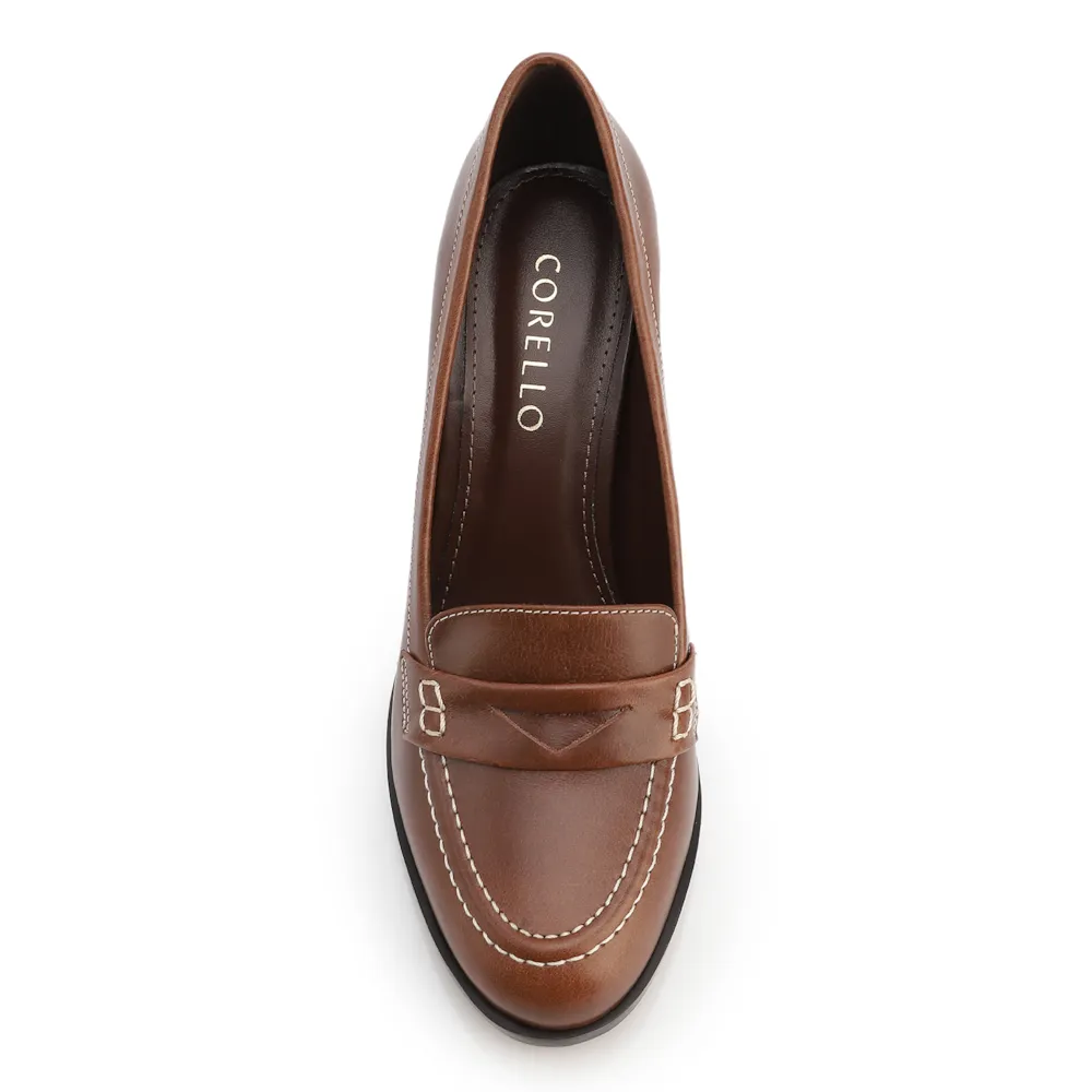 Mocassim Salto Couro Marrom - imagem 5