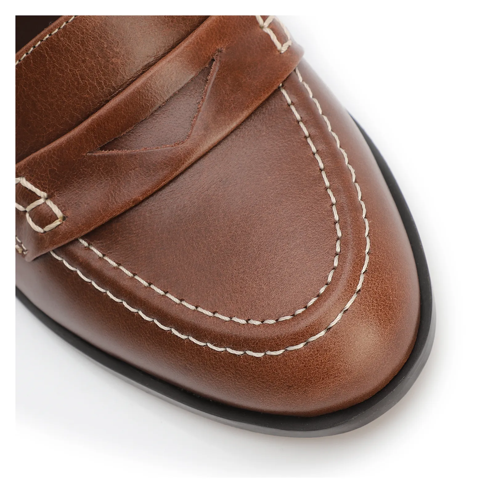 Mocassim Salto Couro Marrom