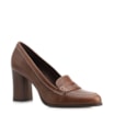 Mocassim Salto Couro Marrom - imagem 1