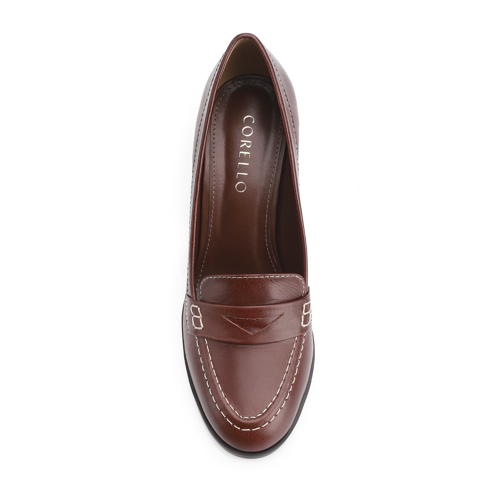 Mocassim Salto Couro Marrom