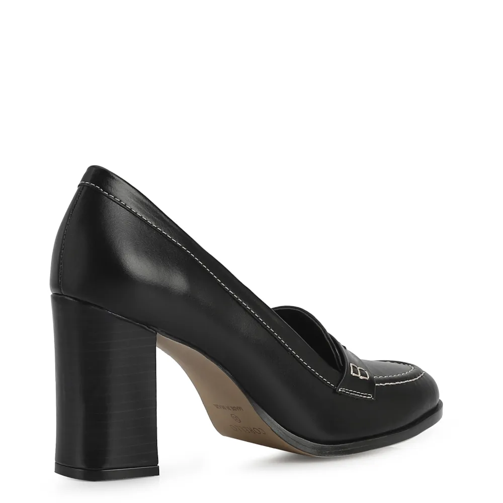 Mocassim Salto Couro Preto - imagem 3