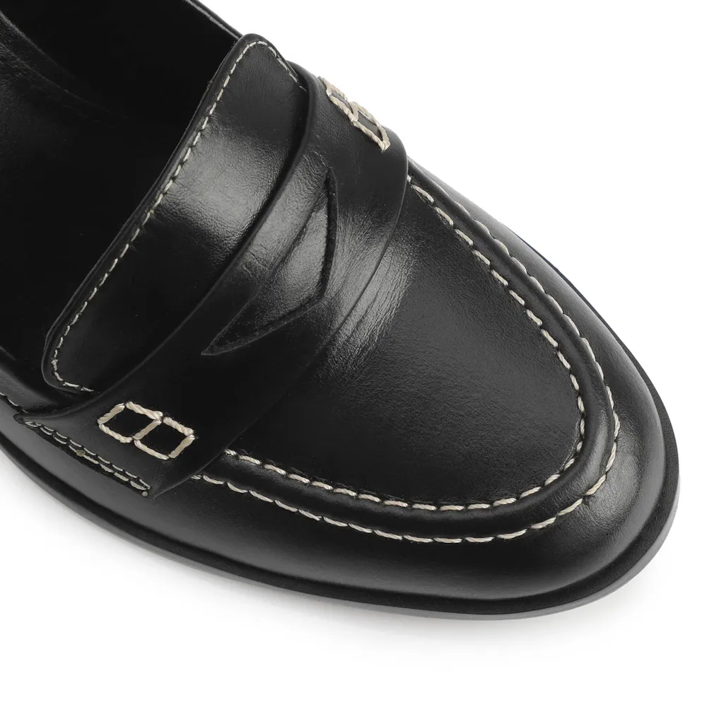 Mocassim Salto Couro Preto - imagem 6