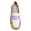 Mocassim Tratorado Couro Bege/Off White/Lilás - imagem 6