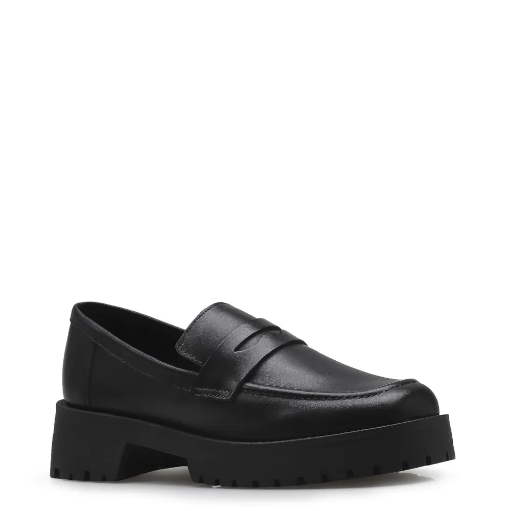 Mocassim Tratorado Couro Preto