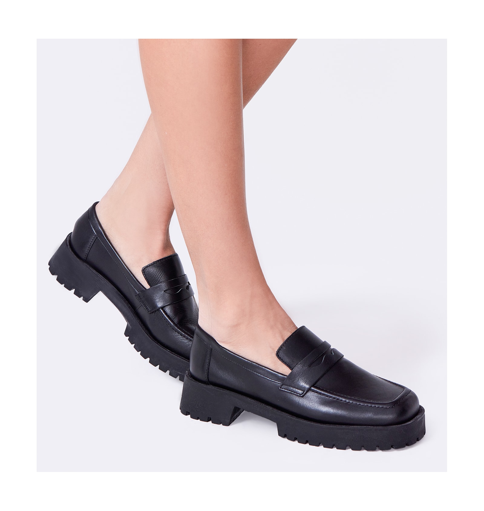 Mocassim Tratorado Couro Preto