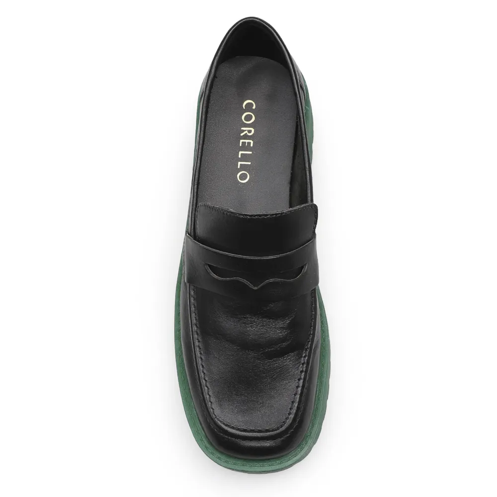 Mocassim Tratorado Couro Preto e Verde - imagem 5