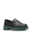 Mocassim Tratorado Couro Preto e Verde - imagem 1