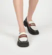 Mocassim Tratorado Couro Preto/Marrom/Off White - imagem 2