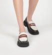 Mocassim Tratorado Couro Preto/Marrom/Off White - imagem 2