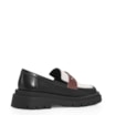 Mocassim Tratorado Couro Preto/Marrom/Off White - imagem 4