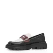 Mocassim Tratorado Couro Preto/Marrom/Off White - imagem 5