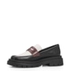 Mocassim Tratorado Couro Preto/Marrom/Off White - imagem 5