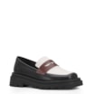Mocassim Tratorado Couro Preto/Marrom/Off White - imagem 1