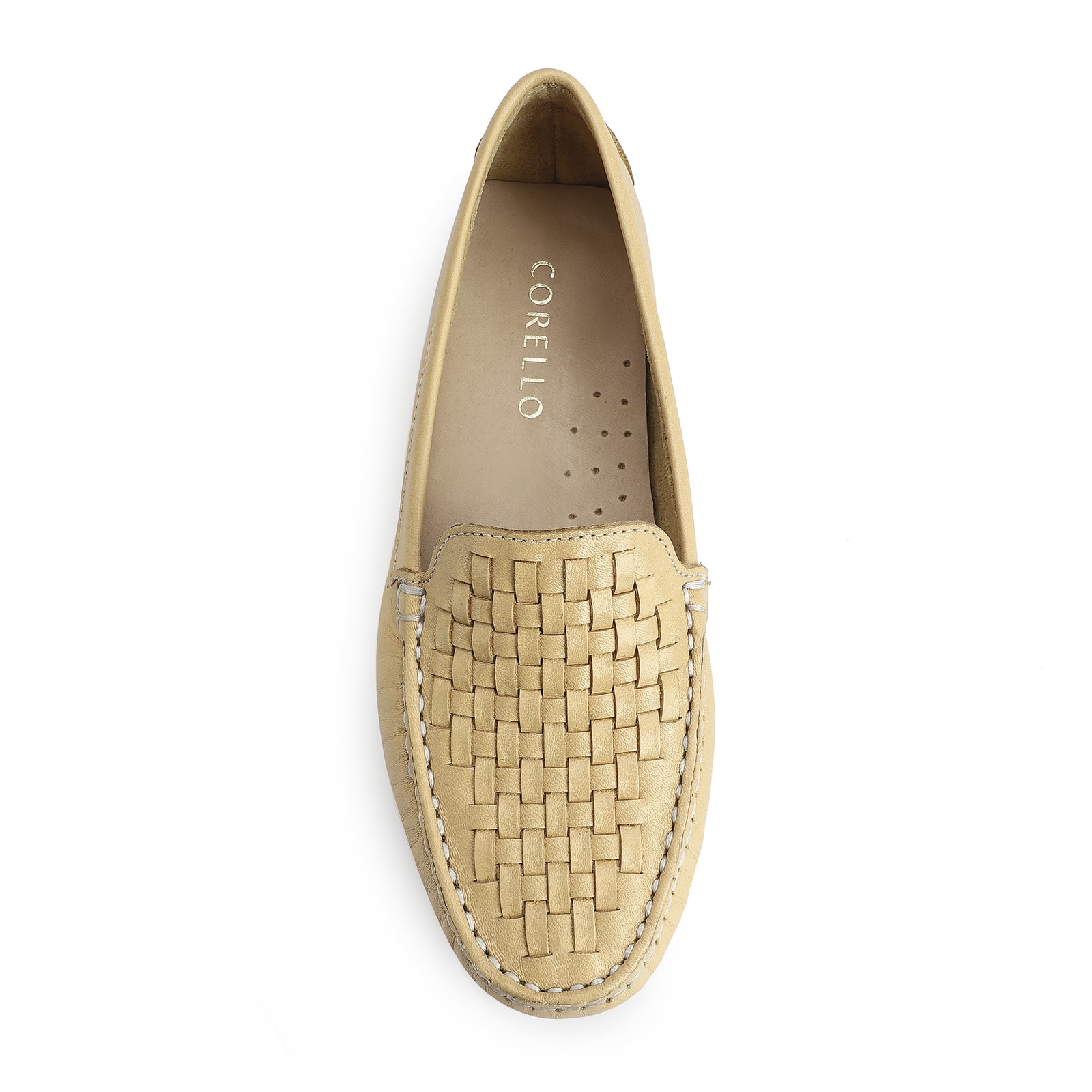 Mocassim Tressê Couro Amarelo
