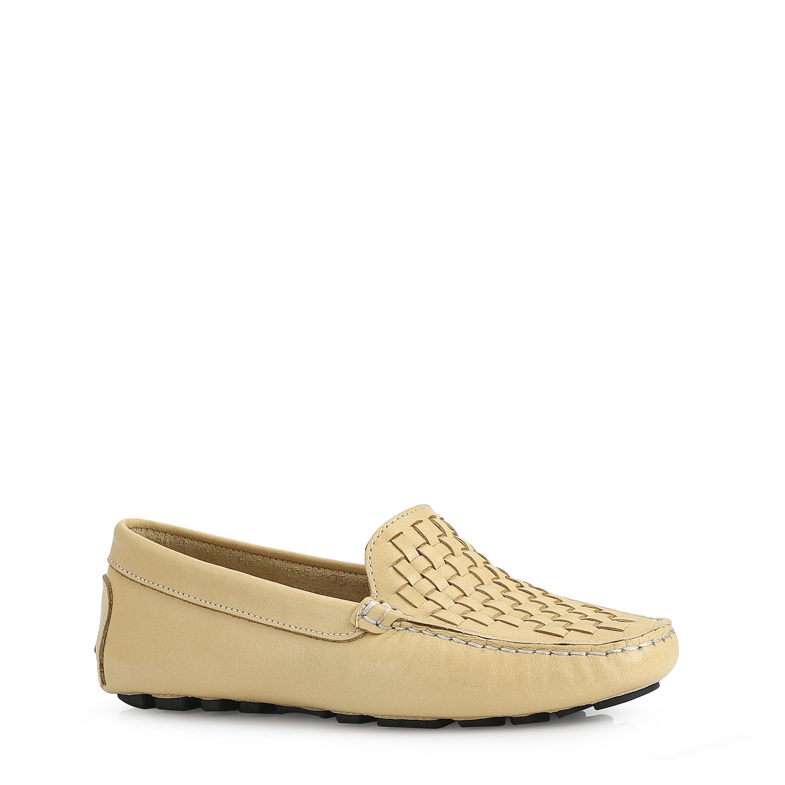 Mocassim Tressê Couro Amarelo