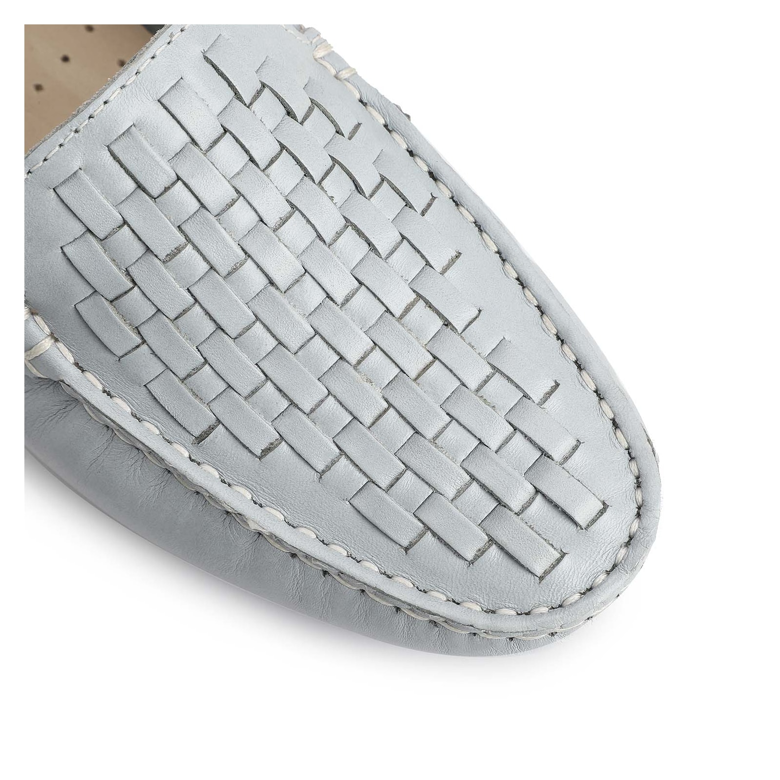 Mocassim Tressê Couro Azul