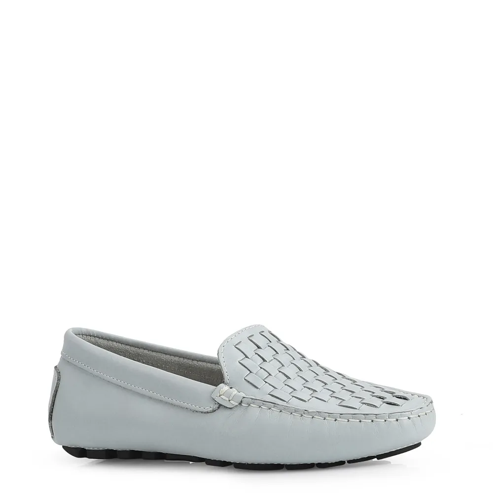 Mocassim Tressê Couro Azul