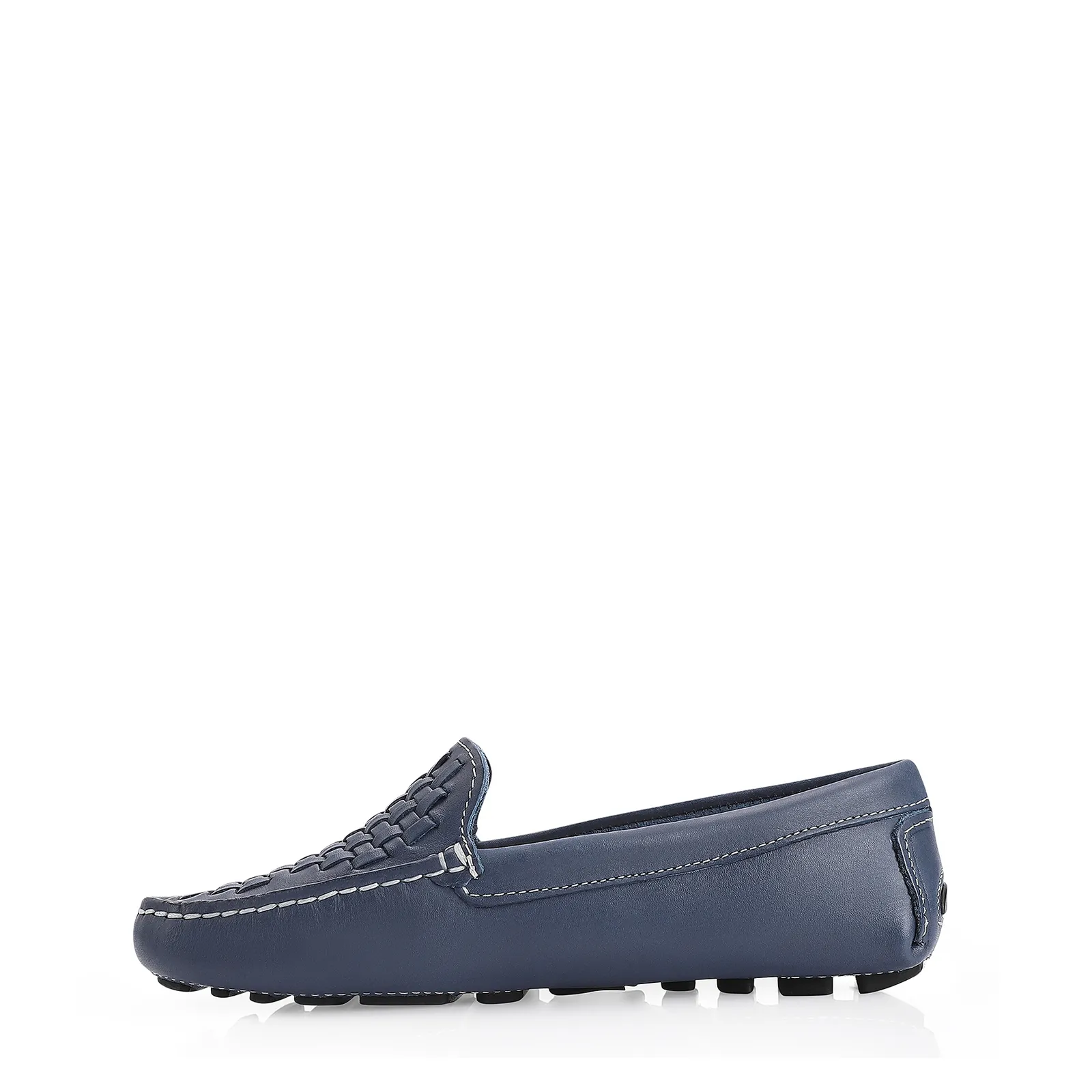 Mocassim Tressê Couro Azul