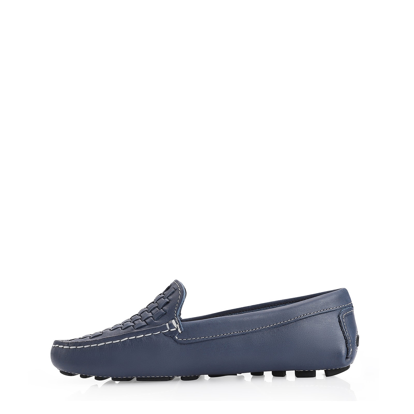 Mocassim Tressê Couro Azul