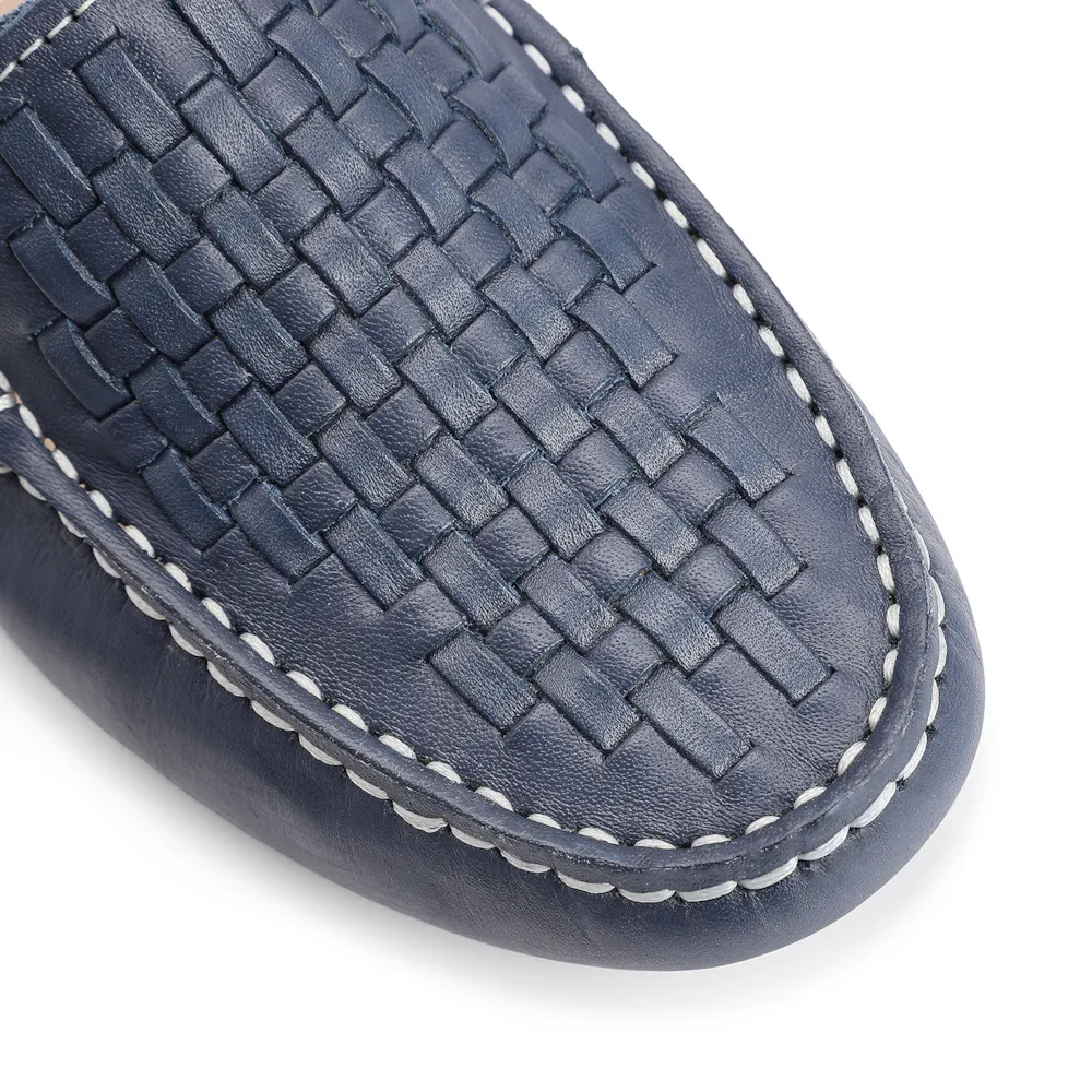 Mocassim Tressê Couro Azul - imagem 6