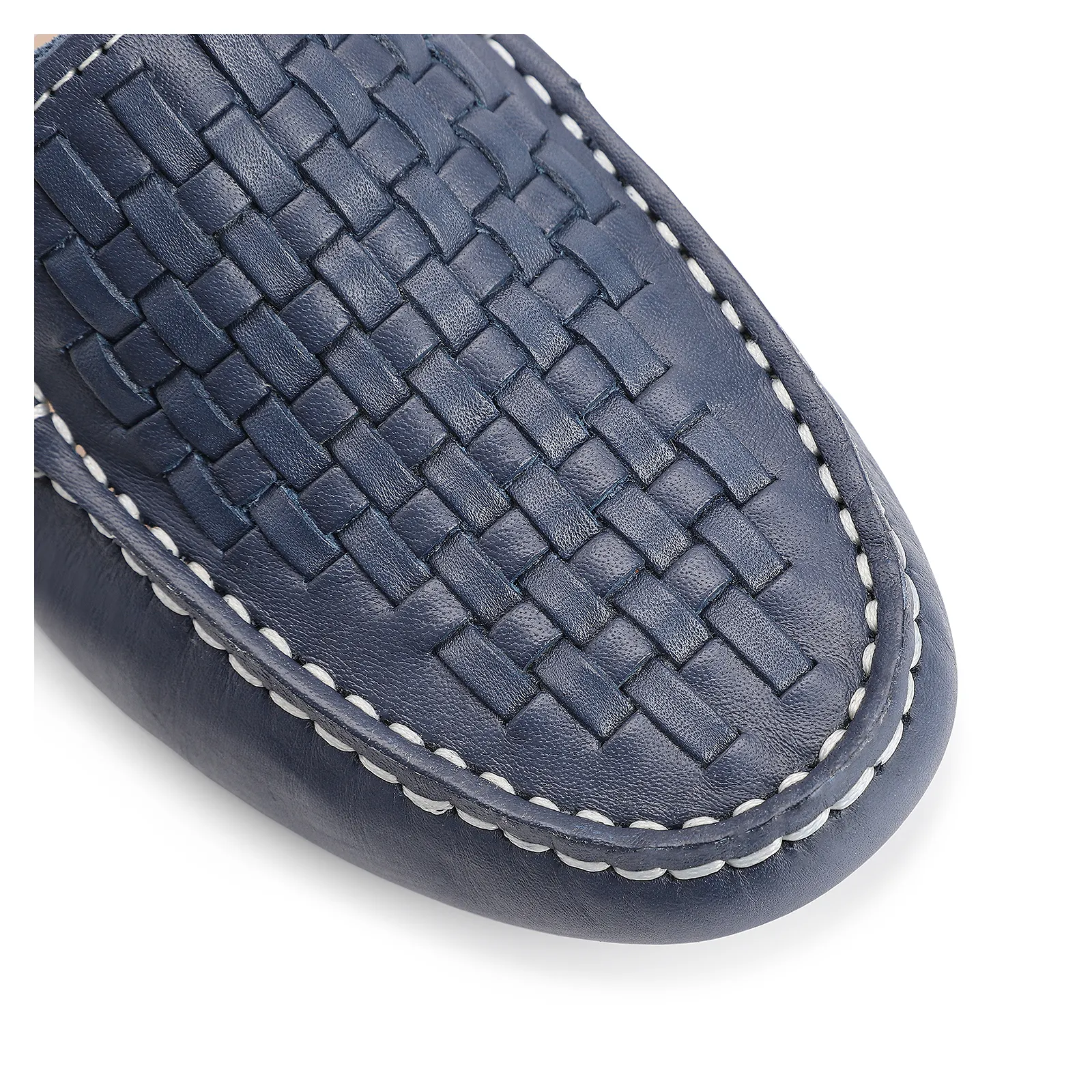 Mocassim Tressê Couro Azul