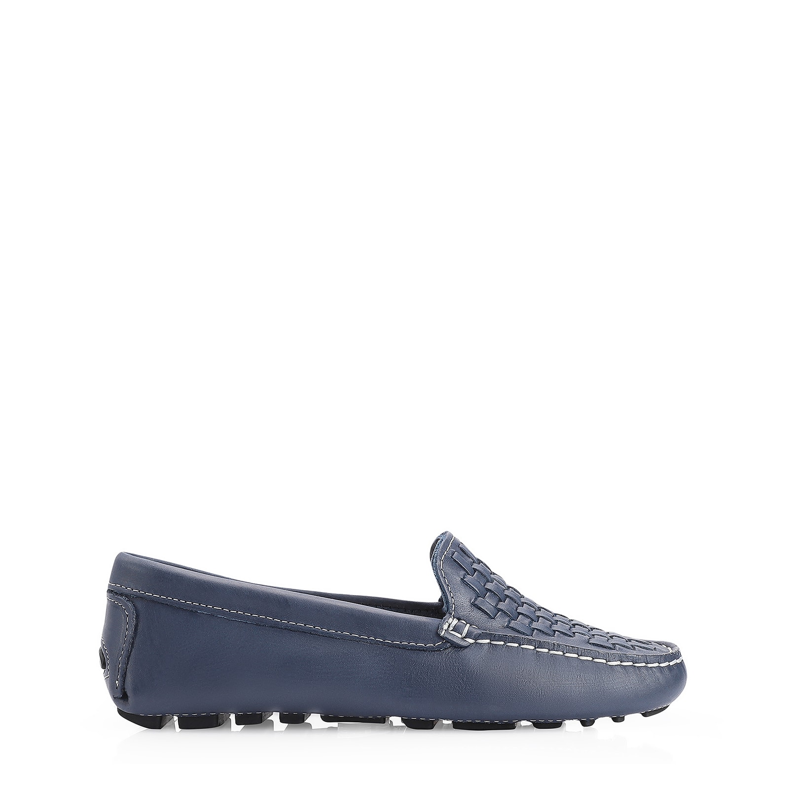 Mocassim Tressê Couro Azul