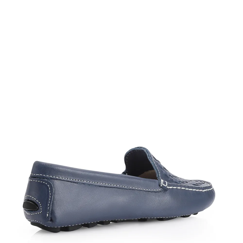 Mocassim Tressê Couro Azul - imagem 3