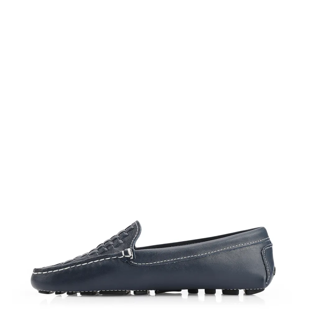 Mocassim Tressê Couro Azul - imagem 4