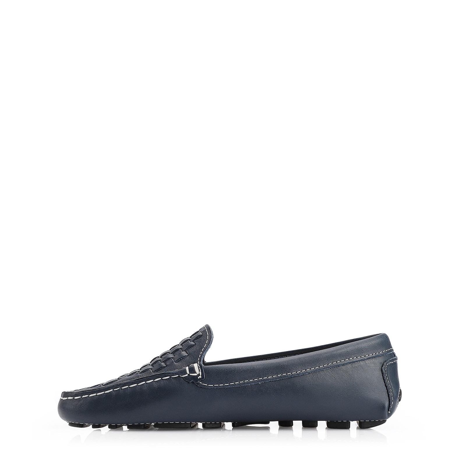 Mocassim Tressê Couro Azul