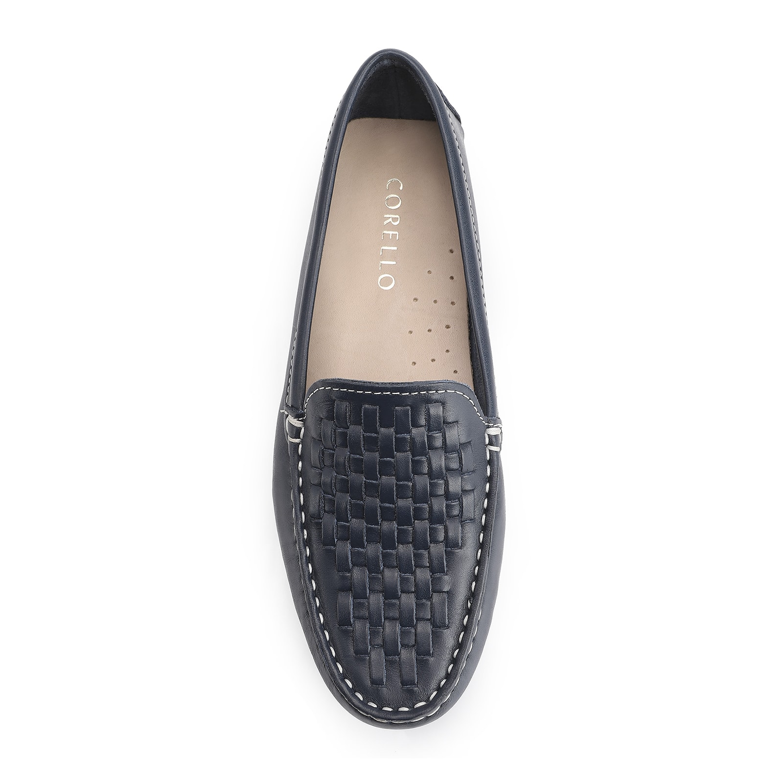 Mocassim Tressê Couro Azul