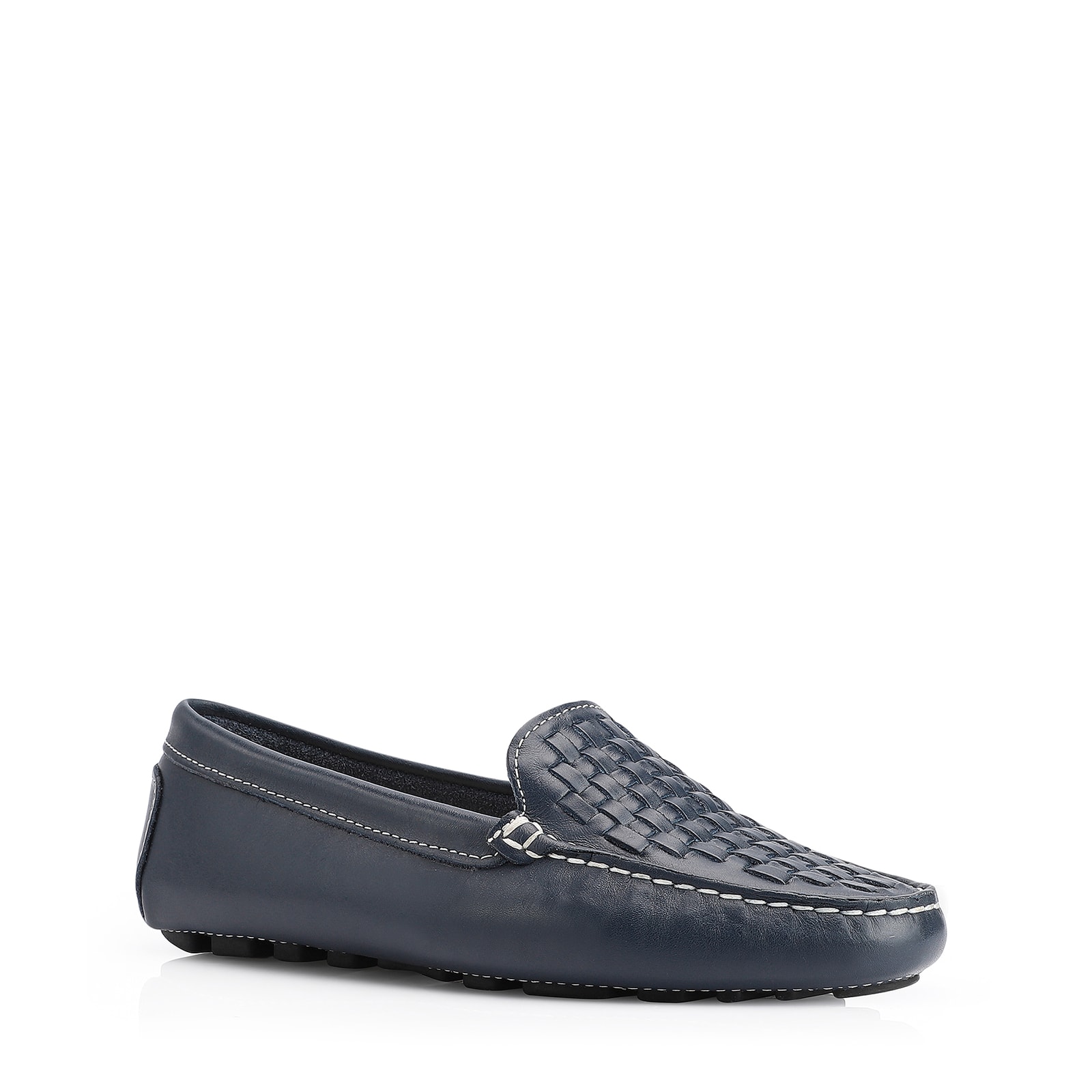 Mocassim Tressê Couro Azul