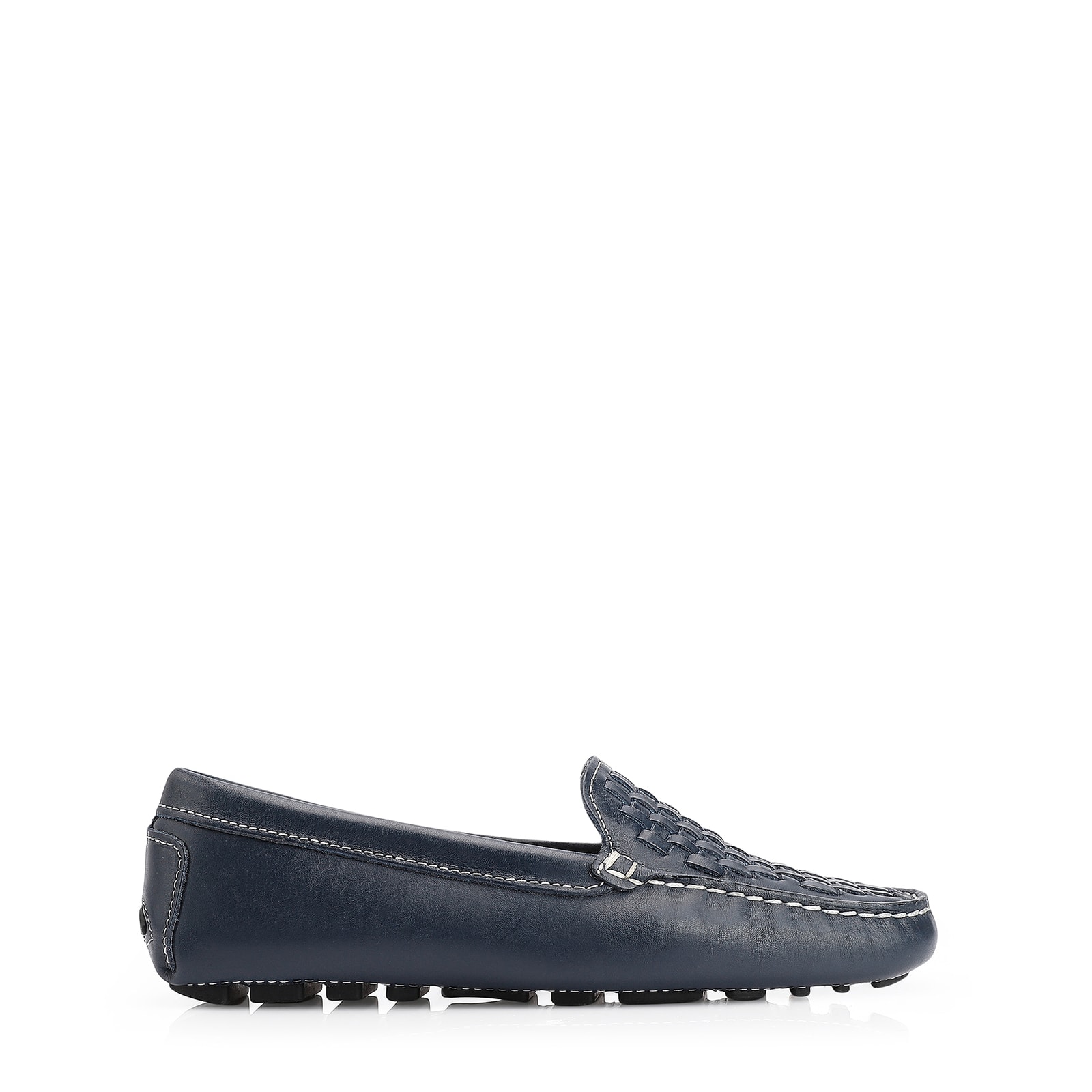 Mocassim Tressê Couro Azul