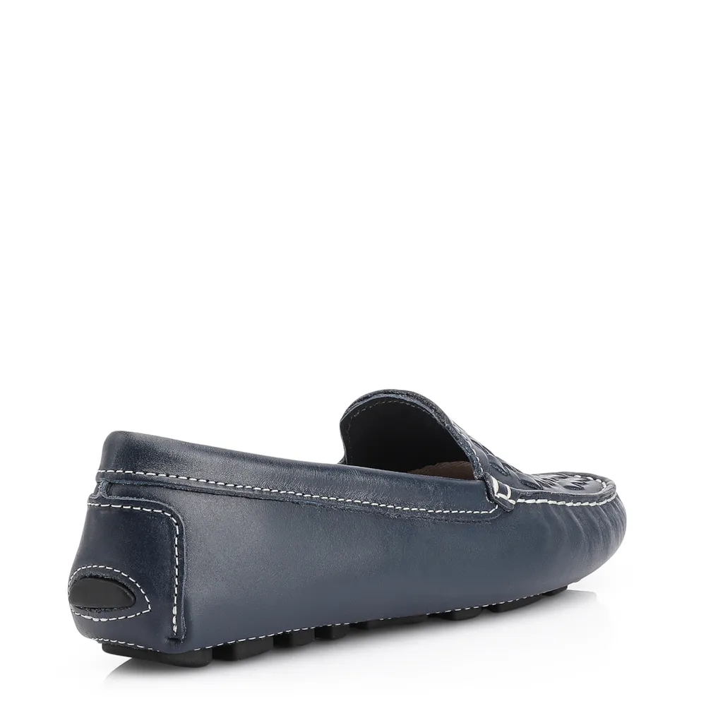 Mocassim Tressê Couro Azul - imagem 3