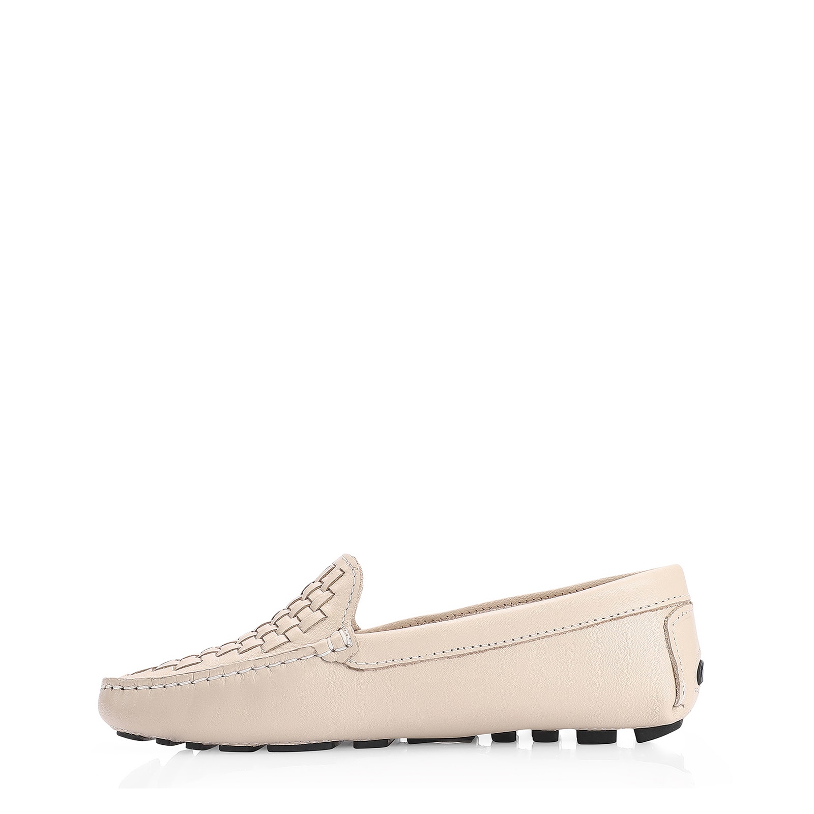 Mocassim Tressê Couro Off White