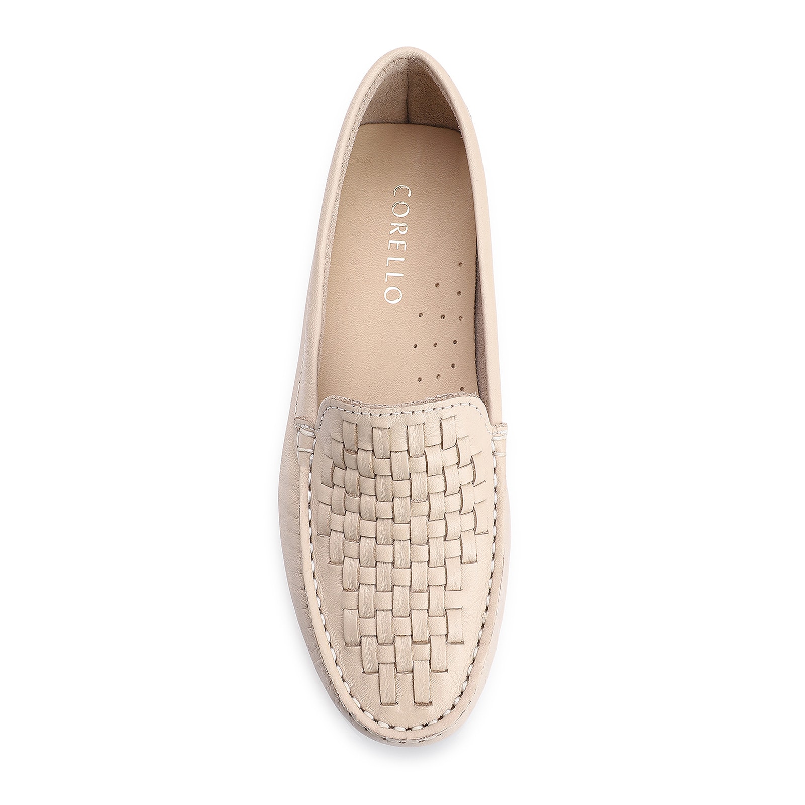 Mocassim Tressê Couro Off White