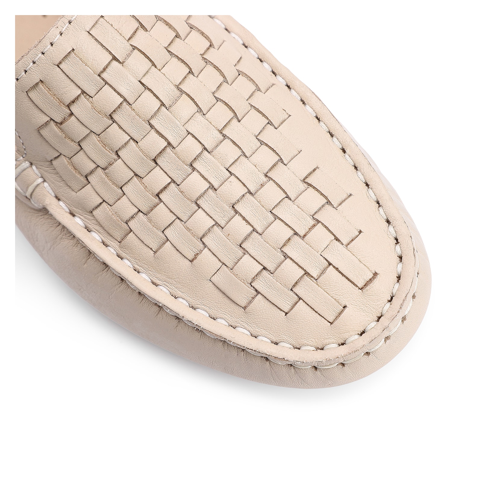 Mocassim Tressê Couro Off White