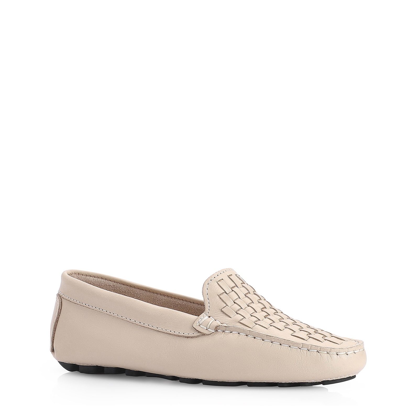 Mocassim Tressê Couro Off White
