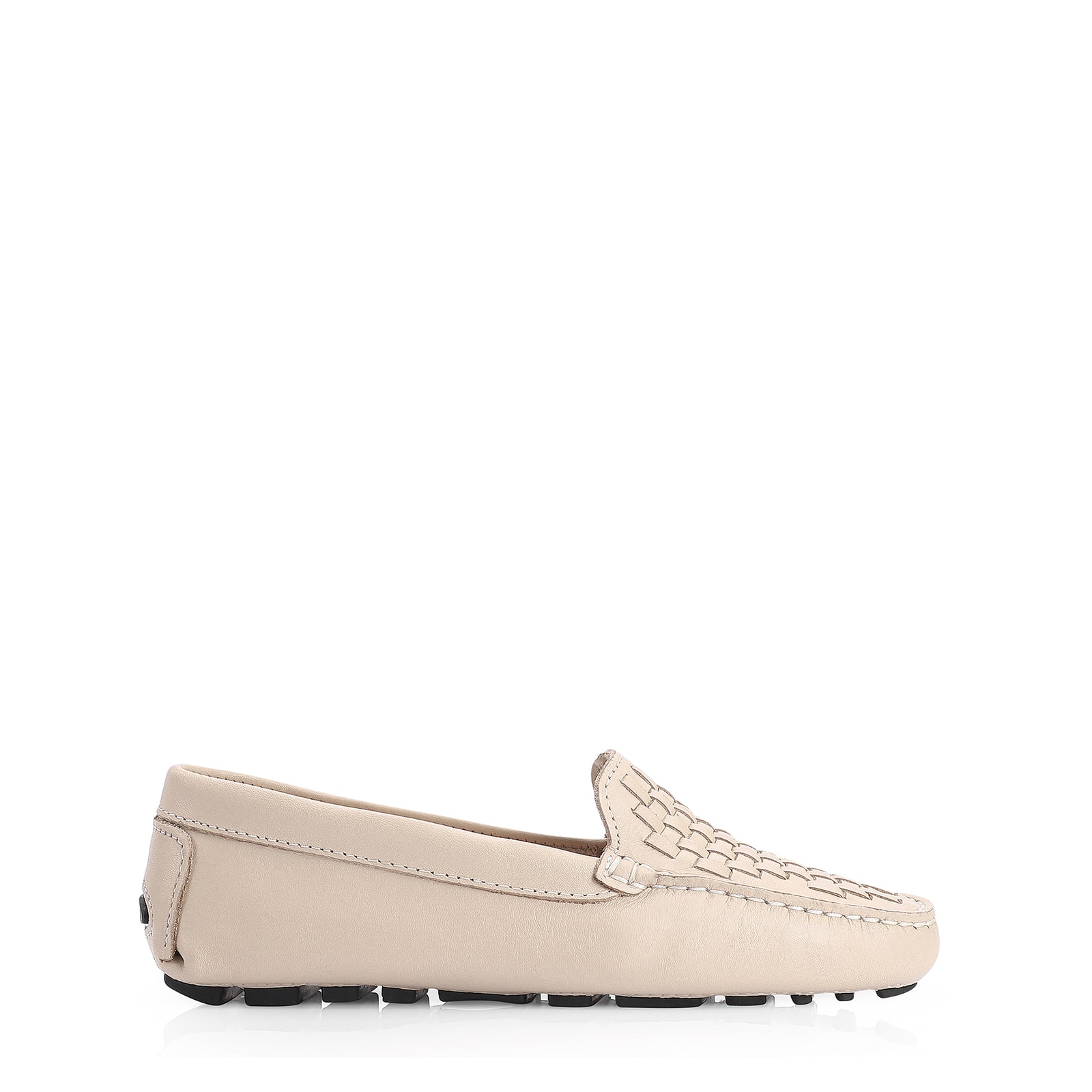 Mocassim Tressê Couro Off White